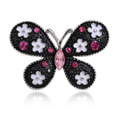 China New Fashion Alloy Ladies Insect Brooch Diamond Butterfly Brooch Pin for sale