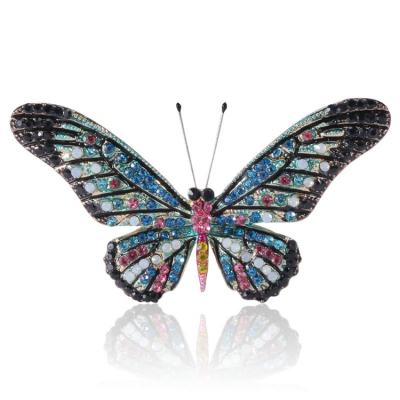 China Simple Fashion Hot Sale Fashion Brooch Rhinestone Butterfly Brooch Clothing Accessories Pin for sale