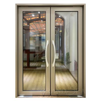 China Mall lobby floor spring modern exterior commercial aluminum glass double door swing glass door for sale