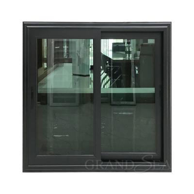 China Aluminum Folding Single Screen Champagne Color Sliding Window Chandelier Sliding Window With Grille for sale