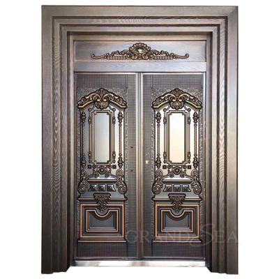 China China Front Bulletproof Door Retro Design Modern Exterior Entry Door Security Steel Steel Door for sale