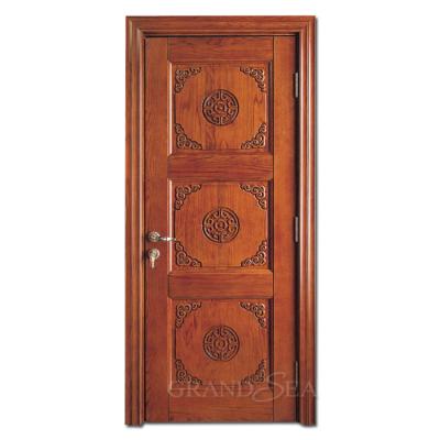 China Sound Insulation Luxury Design Exterior Solid Wood Door Wooden Door For House for sale