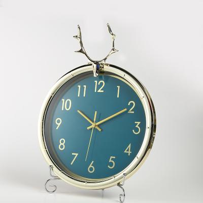 China Modern Master Minimalist Nordic Antique Clock Quartz Living Room Wall Clock Deer Style Wall Mounted Watch for sale