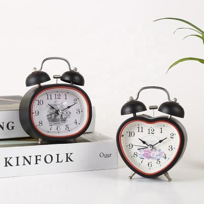 China Retro Traditional Black Home Student Bell Decor Desk Clock Alarm Clock for sale