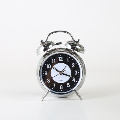 China Calendars Plated Classic Metal Desk Clock Style Alarm Clock Factory Wholesale for sale