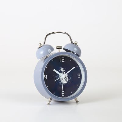 China Sky Series Traditional Gift Metal Bell Alarm Clock Starry Student Desk Clock for sale