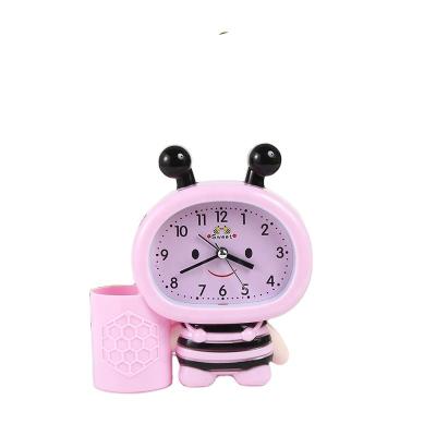 China LUMINOVA Cartoon Alarm Clock Student Kids Gift Desk Clock with Pen Holder for sale