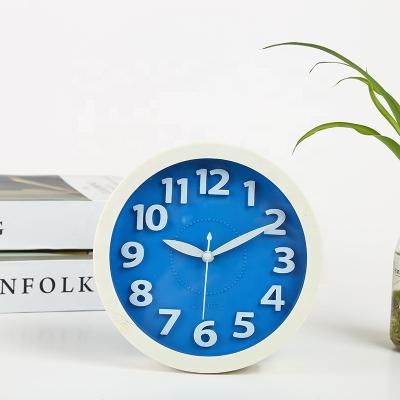 China Round table clock household blue decoration antique style time management for sale