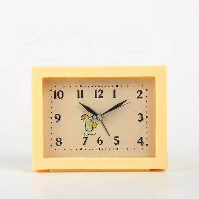 China Cute antique style small alarm clock in student dormitory fashion children's candy color alarm clock cartoon face bedside clock for sale