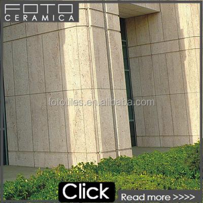 China Interior Travertine Pattern Tiles Beige Color 2cm Porcelain Floor Tiles Price for sale