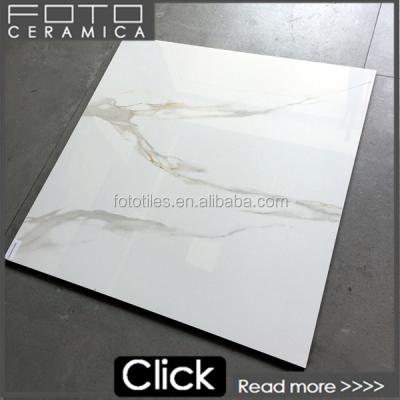 China Cheap and best 800X800mm wall and floor glazed polished artificial calacatta gold marble slab for sale