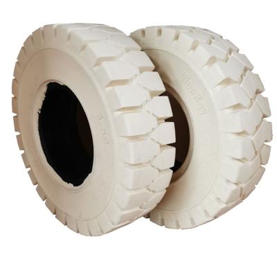 China Hotels Quality Supplier 3 Layers White Forklift Solid Tire Higher Wear Resistance Performance for sale