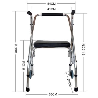 China Sturdy and Stable Made of China Top Quality Aluminum Alloy Push-sit Medical Equipment Dual Function Upright Push Walker for sale