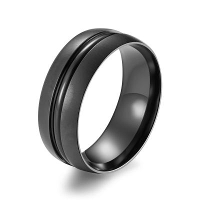 China Wholesale Black Titanium Ring For Men Wedding Bands, custom logo, factory fashion design OEM/ODM TRENDY for sale