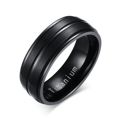 China FASHIONABLE Design Ring For Men Wedding Bands Pure Titanium, Black Color, Custom Logo, Fashion OEM/ODM for sale