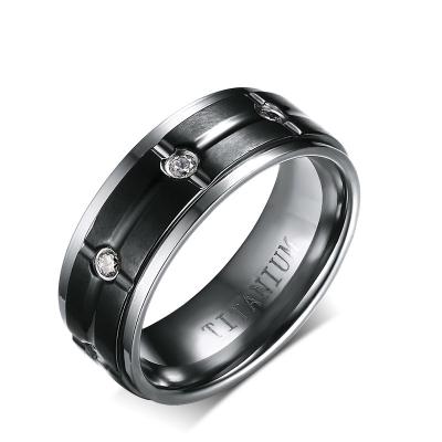 China Wholesale Fashion Ring Mens Engagement Wedding Bands titanium black, custom logo, factory OEM/ODM TRENDY for sale