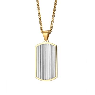 China Fashion Pendants Designs 316 Stainless Steel Dog Tags Trendy Necklace Mens, IP Gold Plated, OEM/ODM for sale