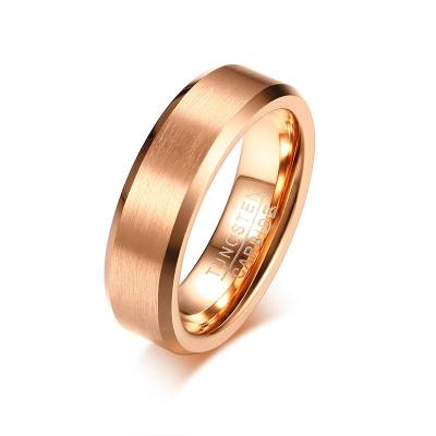 China FASHIONABLE design Rose Gold Plated Tungsten Carbide Ring Stylish Womens Wedding Bands, custom logo, fashion OEM/ODM for sale