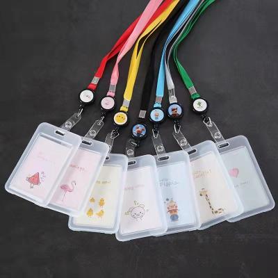 China Fashion ID Card With Lanyard Clip Badge Acrylic Lanyard PVC Holder Acrylic Plastic ID Card Holder for sale