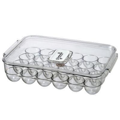 China Freshness Keeping PET Fridge Food Fridge Organizer Plastic Stackable Clear Storage Containers Egg Boxes for sale