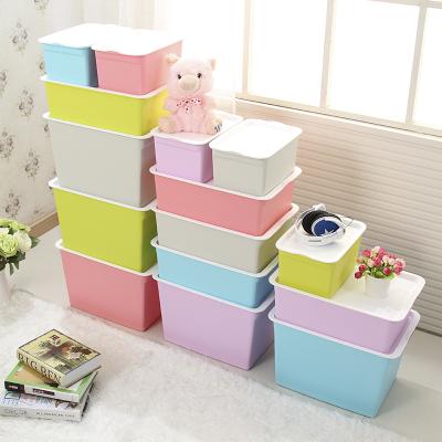 China Clothes Storage Box Closet Organizer Home Organization Boxes pp Viable Plastic Storage Bins Storage Box With Lid for sale