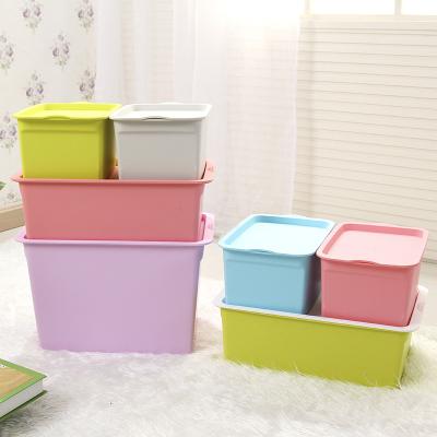 China With Lid Plastic Cosmetic Storage Boxes Snack Organizer Toy Storage Basket Household Items Sundries Food Container Viable Desktop Fruit for sale