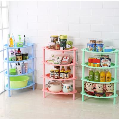 China 4 Layers Sustainable Multifunctional Combined Plastic Toilet Rack Shelf Bathroom Dish Shelving Storage for sale