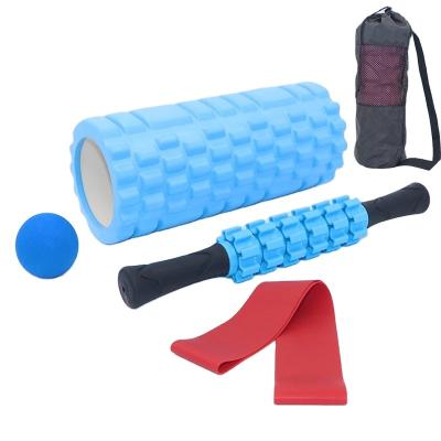 China Durable Eco-friendly Comfortable Portable MUTIGA Classic Style 5In1 Customized Foam Roller Set Pilates Ball Yoga Fascia EVA Foam Roller for sale