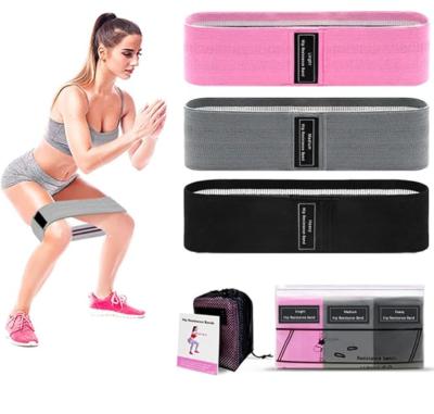 China Bande de resistance MUTIGA 3in1 Anti Slip Beauty Fitness Exercise Elastic Fabric Hip Loop Resistance Band Set for sale