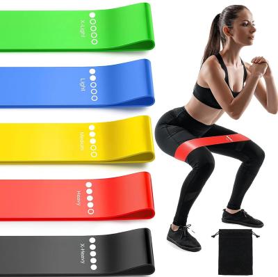 China Gym Fitness Workout Bands MUTIGA  Unisex 5Set Stretch Bands  Pilates Flex bands Exercise Workout Resistance Bands for sale