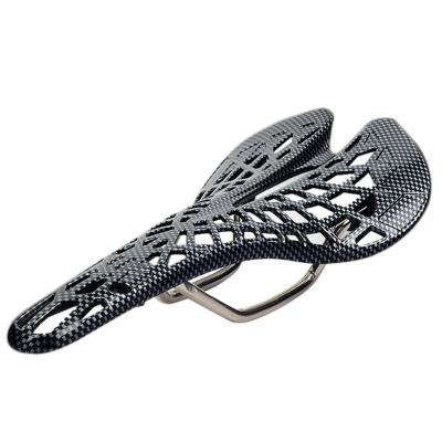 China Road Bike Saddle Waterproof Carbon Veins Pack Bike Bicycle Cavity Saddle For Bike Parts Climbing Cycling Equipment for sale