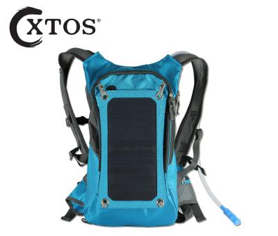 China Outdoor Sport Travel Hiking Outdoor Recycling Power Generation Travel Backpack 6. 5W Solar Camping XTOS Solar Bag Mountaineering Solar Backpack for sale