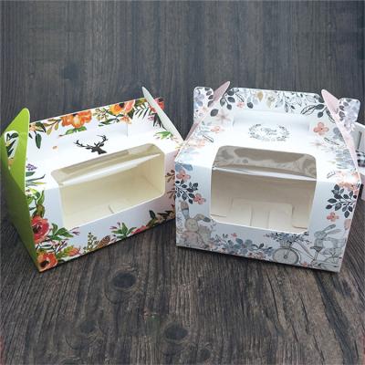 China Disposable Take Out Fast Food Packaging Paper Boxes Bakery Kraft Paper Lunch Box Cookie Box With Window for sale