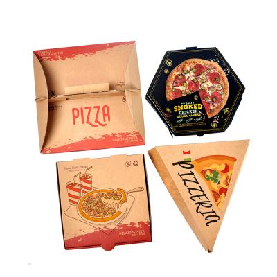 China Custom Printed Food Grade Disposable Flute Size Para de caja Pizza Design Cardboard Corrugated Cardboard Pizza Box for sale