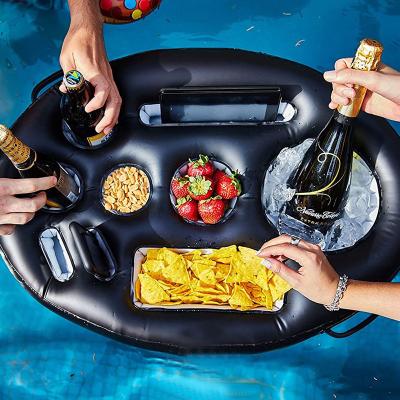 China Wholesale Sustainable Premium Floating Inflatable Serving Salad Bar Tray Inflatable Floating Drink Holder Cooler For Swimming Pool for sale