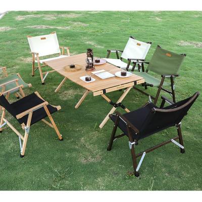 China Beech Beach Chair Minimalist Wooden Camp Chair Folding Camping Chair Outdoor Portable Wooden Folding for sale