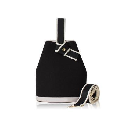 China Simple 2021 New Products Fashion Cotton Canvas Tote Bag Bucket Purses Bucket Bag For Women for sale