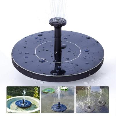 China Outdoor Art Decor Terrace Birdbath Garden Pool Landscape Floating Small Fountain 1.4W Solar Pump Fuente Solar Fountains for sale