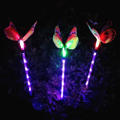 China Outdoor Led Solar Garden Fiber Optic Butterfly Light is Suitable for Yard Garden Villa Lawn Decoration for sale