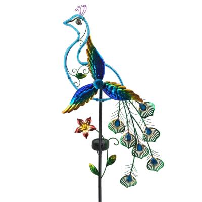 China Peacock Solar Garden Stake Solar Garden Stake Light Spinner for Staking Solar Garden Light Solar Outdoor Lighting for sale