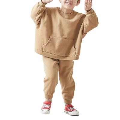 China Kids Terry Cloth Sweater Knitting Pants Smart Casual Wholesale Two-Piece Pocket Big Size Clothes For Boys And Girls Kids Clothing for sale