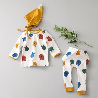 China Spring Autumn And Winter Baby Homewear Suit Baby Boys And Girls Cartoon Bear Basic Underwear Smart Casual Cute Set for sale