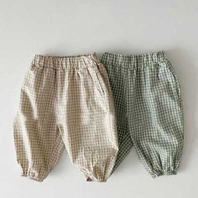 China New Color Fade Proof Fashion Baby Pants Plaid Pants Boys And Girls Casual Wholesale Fall Children's Autumn Factory Price Cheap New for sale