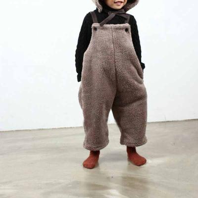 China Autumn and winter children's clothing boys overall anti-shrink overall sleeveless overalls and girls plush casual children's clothing boys and girls for sale