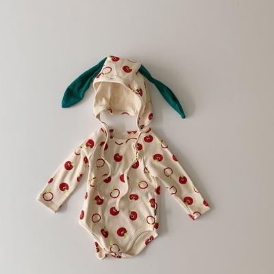 China Casual stretching baby rompers spring creative carrot printing baby romper factory wholesale for sale