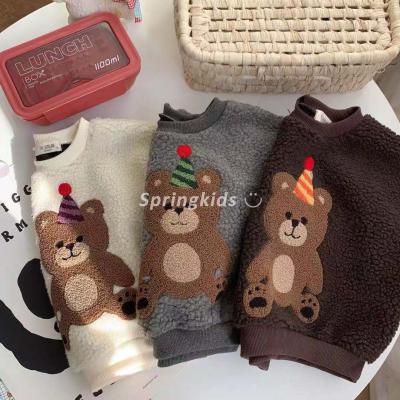 China Anti-shrink children's clothing autumn and winter baby brushed hoody baby cartoon autumn and winter clothing baby woolen coat for sale