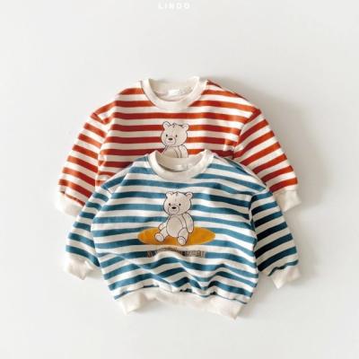 China Child Anti-Shrink Bear S Clothing Autumn And Winter Clothing Infant Cartoon Sweater Baby Sweater Top Striped Baby Sweater Kids“ for sale