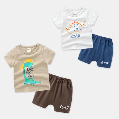 China Two-piece set of new cartoon short-sleeved baby boy smart casual suit children's T-shirt shorts for sale