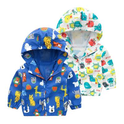 China Cartoon Shell Jacket Baby Lightweight Mesh Boys Spring Children's Coat Anti-wrinkle Scratching Hooded Girls Jacket Fashion for sale