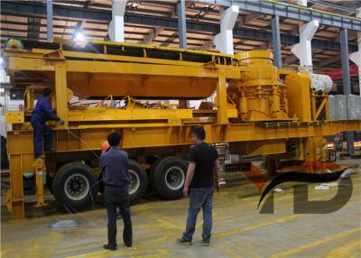 China Hydraulische enorme mobile Steinzerkleinerungsmaschine Stationr mit Reifen ISO-Bescheinigung zu verkaufen